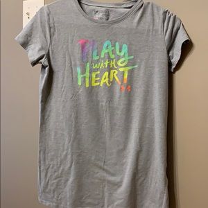 Under Armour Girl's Tee " Play With Heart"